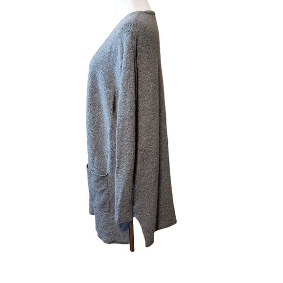 Madewell Womens Long Cardigan Gray Merino Wool Alpaca Open front Pockets Size M - Picture 3 of 15